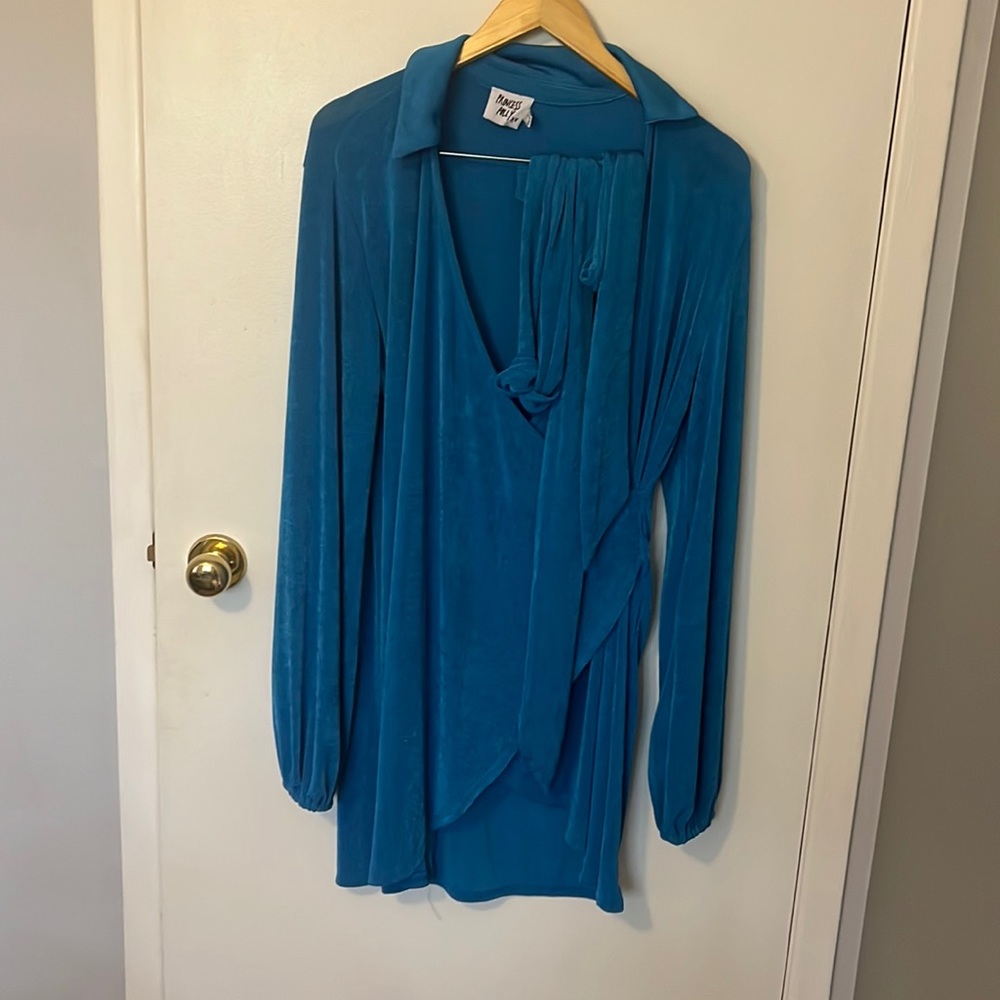 Princess polly blue wrap dress